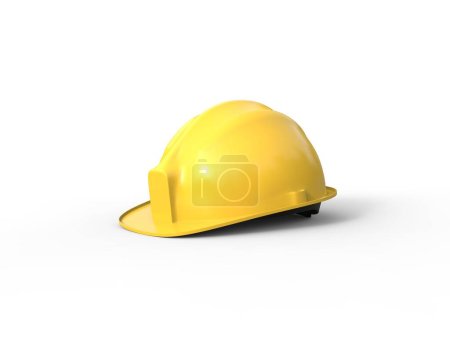 Foto de Los trabajadores amarillos tenían sombrero - aislado sobre fondo blanco - vista lateral - Imagen libre de derechos