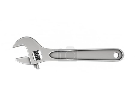 Photo for Brand new steel wrench - side view - isolated on white background - Royalty Free Image