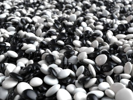 Téléchargez les photos : Tout un tas de petites pierres et de petits rochers noirs et blancs - fond - en image libre de droit