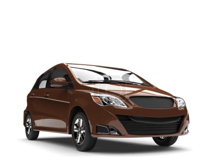 Téléchargez les photos : Petite voiture compacte moderne marron clair - en image libre de droit