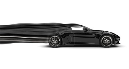 Téléchargez les photos : Illustration d'un terrain noir excès de vitesse moderne voiture de sport de luxe - en image libre de droit