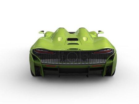 Téléchargez les photos : Vert métallique moderne cabriolet super voiture - vue latérale arrière - en image libre de droit