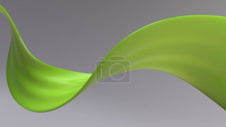 Téléchargez les photos : Forme abstraite fluide vert clair - eau, satin, forme de mouvement abstrait en tissu - en image libre de droit