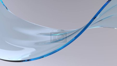 Foto de Forma abstracta de flujo de agua azul - forma de movimiento abstracto sobre fondo gris claro - Imagen libre de derechos