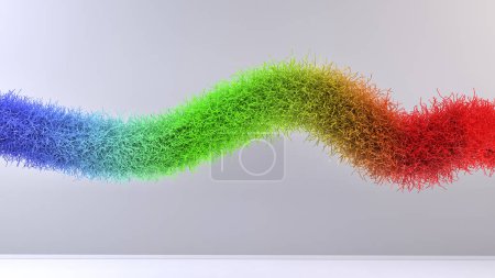 Photo for Colorful fuzzy abstract curve shape on bright background - Royalty Free Image