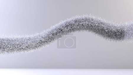 Photo for Bright fuzzy abstract curve shape on light studio background - Royalty Free Image