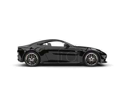 Téléchargez les photos : Nouvelle voiture de course sport moderne noir jet brillant - vue latérale - en image libre de droit