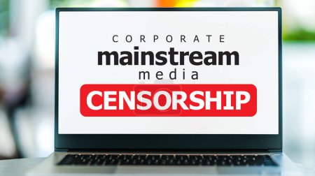 Photo for A laptop computer displaying the watchword: mainstream media censorship - Royalty Free Image