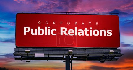 Photo for Advertisement billboard displaying the catchword: Public Relations - Royalty Free Image