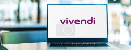 Photo for POZNAN, POL - JAN 6, 2021: Laptop computer displaying logo of Vivendi, a French media conglomerate headquartered in Paris - Royalty Free Image