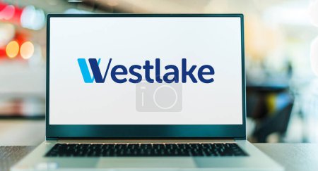 Photo for POZNAN, POL - DEC 28, 2022: Laptop computer displaying logo of Westlake Corporation, an international manufacturer and supplier of petrochemicals, polymers and fabricated building products - Royalty Free Image