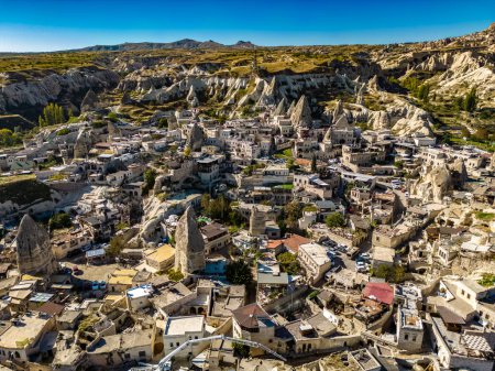 Photo for Aerial view of Goreme in Nevsehir Province in Cappadocia, Turkey. - Royalty Free Image