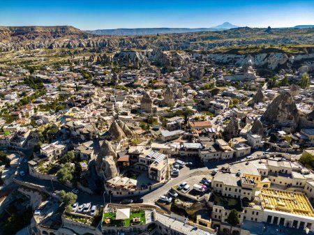 Photo for Aerial view of Goreme in Nevsehir Province in Cappadocia, Turkey. - Royalty Free Image