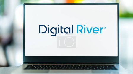 Photo for POZNAN, POL - DEC 8, 2021: Laptop computer displaying logo of Digital River, a private company that provides global e-commerce, payments and marketing services - Royalty Free Image