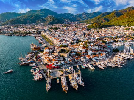 Photo for Aerial view of Marmaris in Mugla Province, Turkey. - Royalty Free Image