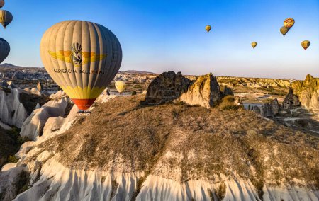 Photo for GOREME, TUR - OCT 17, 2023: Hot air balloon in Goreme National Park in Cappadocia, Turkey. - Royalty Free Image
