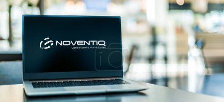 Photo for POZNAN, POL - JAN 6, 2024: Laptop computer displaying logo of Noventiq, an Information technology company focusing on digital transformation and cybersecurity - Royalty Free Image