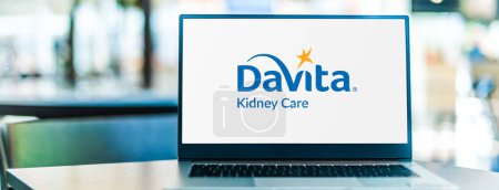 Photo for POZNAN, POL - JAN 6, 2024: Laptop computer displaying logo of DaVita, a company that provides kidney dialysis services - Royalty Free Image