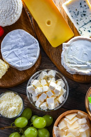Photo for A variety of dairy products including cheese, milk and yogurt. - Royalty Free Image