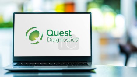 Photo for POZNAN, POL - JAN 23, 2024: Laptop computer displaying logo of Quest Diagnostics, an American clinical laboratory - Royalty Free Image