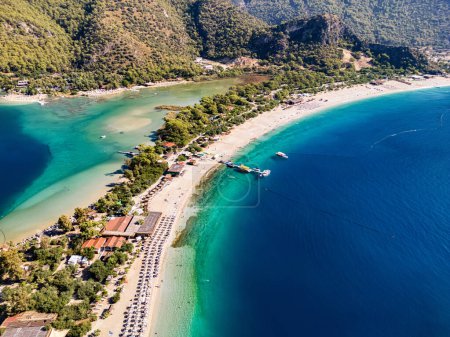 Photo for Aerial view of Oludeniz in district of Fethiye, Mugla Province, Turkey - Royalty Free Image