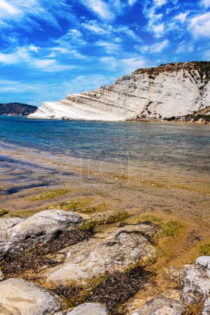 Photo for Scala dei Turchi, a rocky cliff on the coast of Realmonte, near Porto Empedocle, southern Sicily, Italy - Royalty Free Image