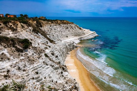 Photo for Scala dei Turchi, a rocky cliff on the coast of Realmonte, near Porto Empedocle, southern Sicily, Italy - Royalty Free Image
