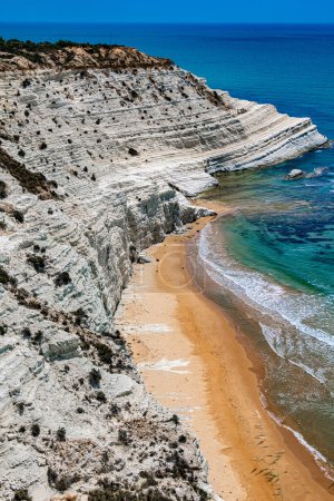 Téléchargez les photos : Scala dei Turchi, une falaise rocheuse sur la côte de Realmonte, près de Porto Empedocle, sud de la Sicile, Italie - en image libre de droit