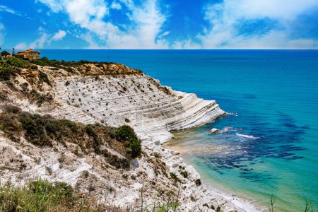 Scala dei Turchi, une falaise rocheuse sur la côte de Realmonte, près de Porto Empedocle, sud de la Sicile, Italie