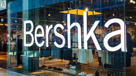 Photo for POZNAN, POL - FEB 16, 2024: Front entrance to Bershka store in Poznan shopping mall - Royalty Free Image