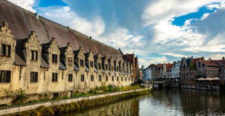 Photo for GHENT, BELGIUM - AUG 24, 2022: Architecture of the historic city center of Ghent in the Flemish Region of Belgium - Royalty Free Image