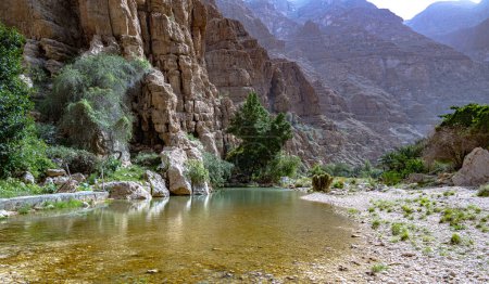 Garganta de Wadi Ash Shab en la gobernación del sudeste de Omán