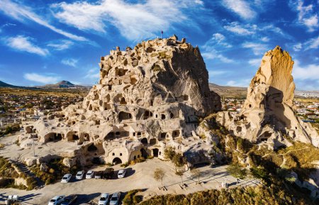Vista del Castillo de Uchisar en la provincia de Nevsehir en Capadocia, Turquía.