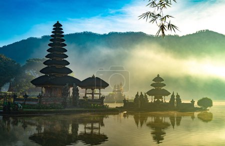 Ulun Danu Beratan temple at the edge of Lake Bratan, Bali, Indonesia