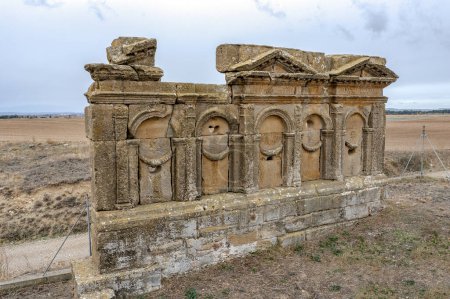 Photo for Mausoleum of the Atilios in Sadaba Zaragoza, Spain. Known as the Altar of the Moors, this Roman funerary monument from the s. II belongs to the Severan period - Royalty Free Image