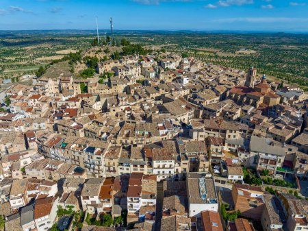 Photo for The town of Calaceite, in the province of Teruel, Aragon, Spain. Aerial view - Royalty Free Image
