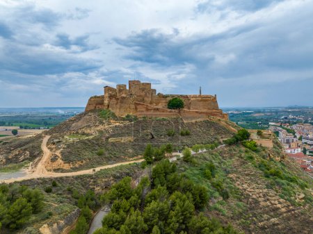 Photo for Castle fortress of Monzon Huesca of Muslim origin, Order of the Temple, strategic situation of difficult conquest of warlike interest in all the wars from the 10th century to the 20th century. - Royalty Free Image