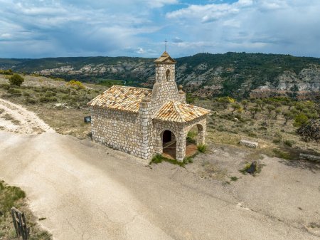 Photo for Hermitage of the Sacred Heart of Mary, on top of the Matea de Pastrana, province of Guadalajara Spain - Royalty Free Image