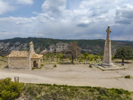 Photo for Hermitage of the Sacred Heart of Mary, on top of the Matea de Pastrana, province of Guadalajara Spain - Royalty Free Image