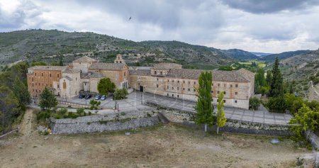 Photo for Panoramic aerial view of the Monastery of Carmen in Pastrana, province of Guadalajara Spain - Royalty Free Image