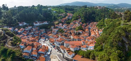Photo for Cudillero Asturias aerial view of the city Spain considered one of the most beautiful towns in Spain - Royalty Free Image
