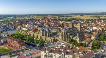 Photo for Astorga Leon Panoramic aerial view of the city, Spain. - Royalty Free Image