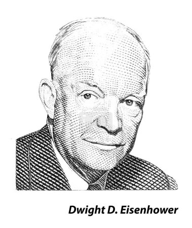 Foto de Estados Unidos - CIRCA 1970: Un sello impreso en Estados Unidos muestra al Presidente del Retrato Dwight David Eisenhower alrededor de 1970 - Imagen libre de derechos