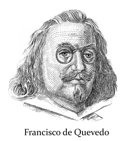 Foto de ESPAÑA - CIRCA 1981: sello impreso por España, muestra Francisco de Quevedo - Imagen libre de derechos
