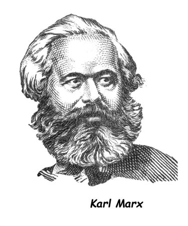 Foto de LUGA, RUSIA - 12 DE SEPTIEMBRE DE 2018: Un sello impreso por RUSIA (URSS) muestra a Karl Marx - filósofo, economista, teórico político, sociólogo, socialista revolucionario alemán, alrededor de 1967 - Imagen libre de derechos