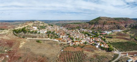 Photo for Aerial panoramic view of Alcaraz Albacete Spain, from fields - Royalty Free Image