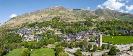 Photo for Taull panoramic aerial view, in the Vall de Boi, Lleida Catalonia Spain - Royalty Free Image