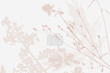 Photo for Delicate watercolor botanical digital paper floral background in soft basic nude beige tones. Neutral elegant pattern on white organic paper texture - Royalty Free Image