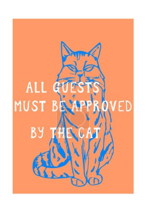 Ilustración de Diseño moderno del cartel, ilustración del vector del gato, cita, arte de la pared de la frase - Imagen libre de derechos