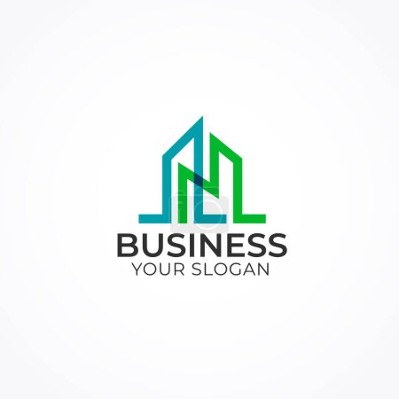 Ilustración de Inmobiliario Propiedad comercial Desarrollador Consultoría Logo. Ilustración vectorial - Imagen libre de derechos